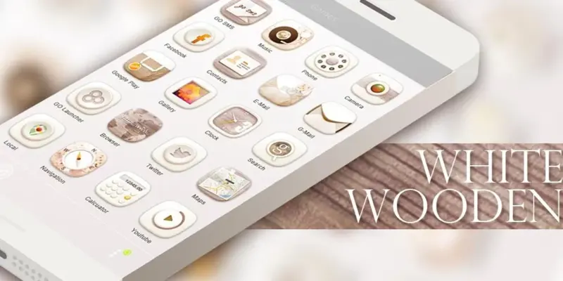 White Wooden GOLauncher EX Theme android App screenshot 0