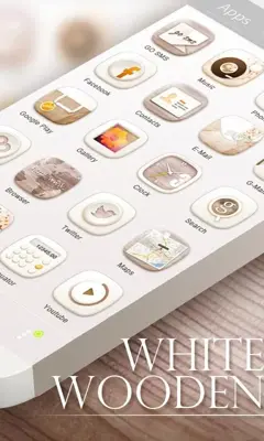 White Wooden GOLauncher EX Theme android App screenshot 5